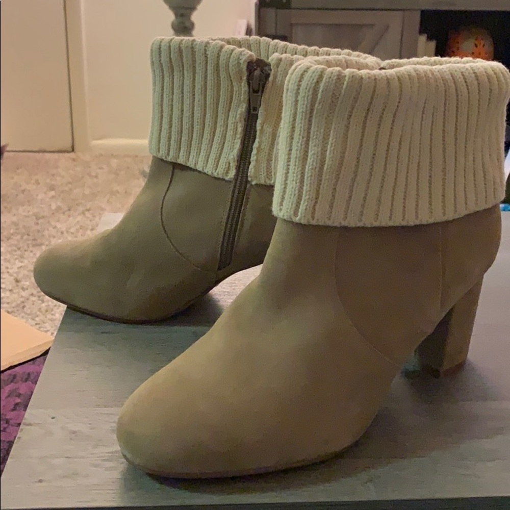 New Torrid Tan Sweater Booties Size 12W